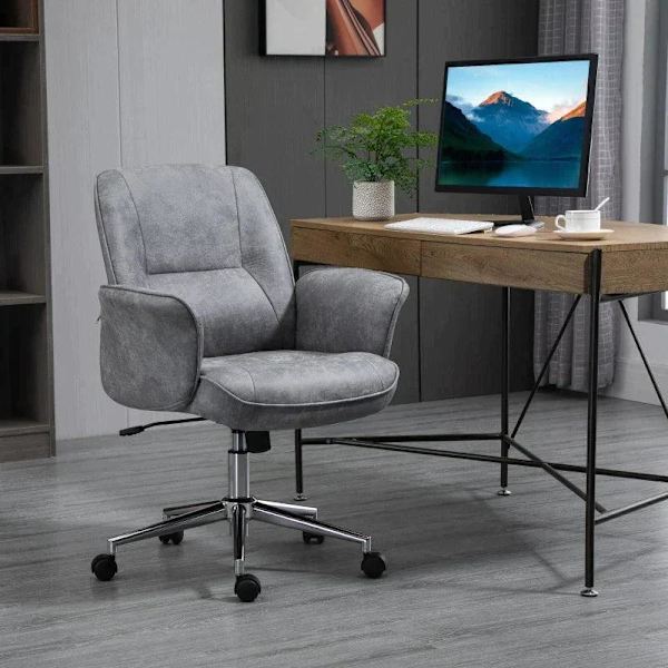 Rootz Kontorstol - Skrivebordsstol - Drejestol - Ergonomisk arbejdsstol - Lysegrå - 67 x 69 x 92-102 cm