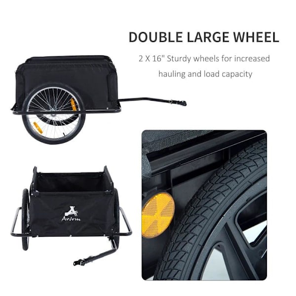 Rootz transporttrailere til cykler - rød, sort - stof, stål - 55,12 cm x 34,65 cm x 23,62 cm