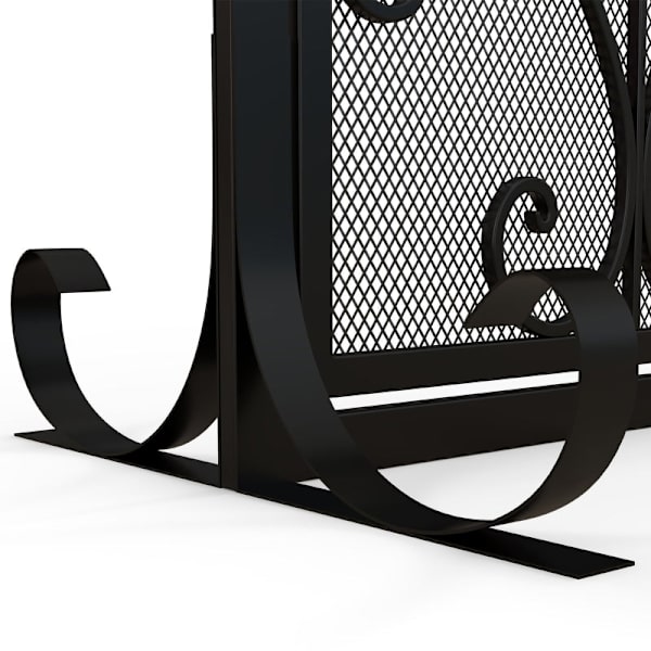 Rootz Elegant eldstadsskyddsgaller - valvdesign - gnistskydd - dubbla dörrar - pulverlackerat stål - 105 cm x 40 cm x 80,5 cm