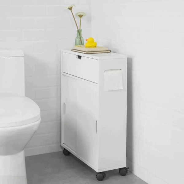 Rootz-kylpyhuonekaapin säilytyshylly pyörillä - kylpyhuoneen wc-paperin säilytyskaappi