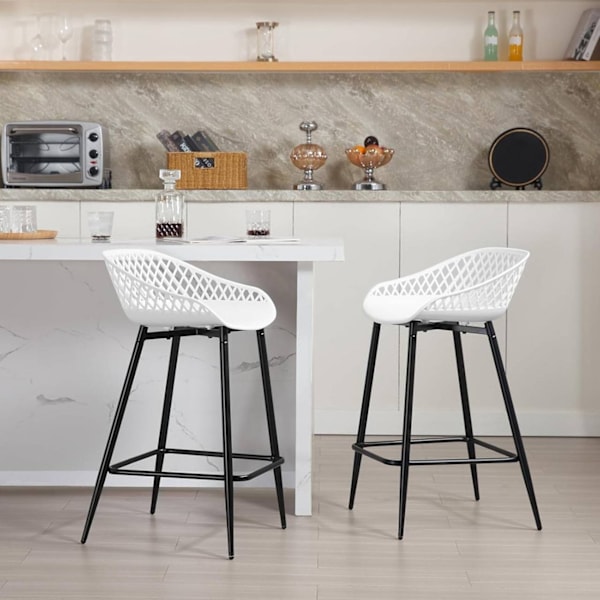 Rootz Hollow Back Barstol Set - Bänkstol - Hög pall - PP-material - Ergonomisk design - 47cm x 84cm x 48,5cm