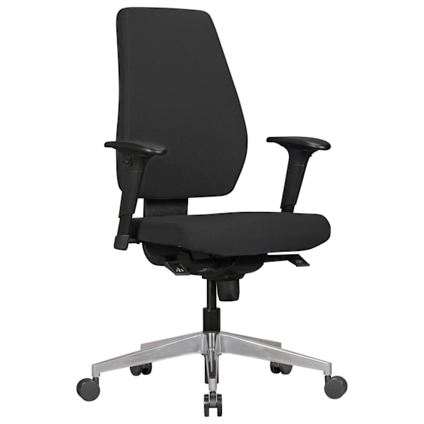 Rootz Chair Skrivebordsstol Stof Sort Executive Chair Modern - Drejestol med synkron mekanisme - Arbejdsstol med nakkestøtte 120kg - Kontorlænestol, h