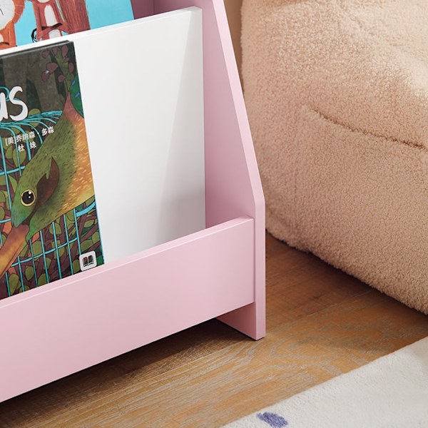 Rootz Børns boghylde - Børneopbevaringsarrangør - MDF -reol - Safe Rounded Corners - 80x88x30cm