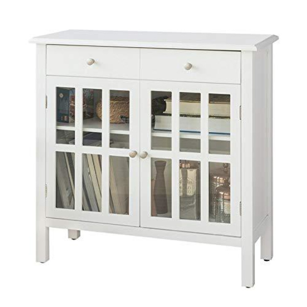 Rootz White Sideboard Förvaringsskåp Skåp 2 lådor 2 luckor