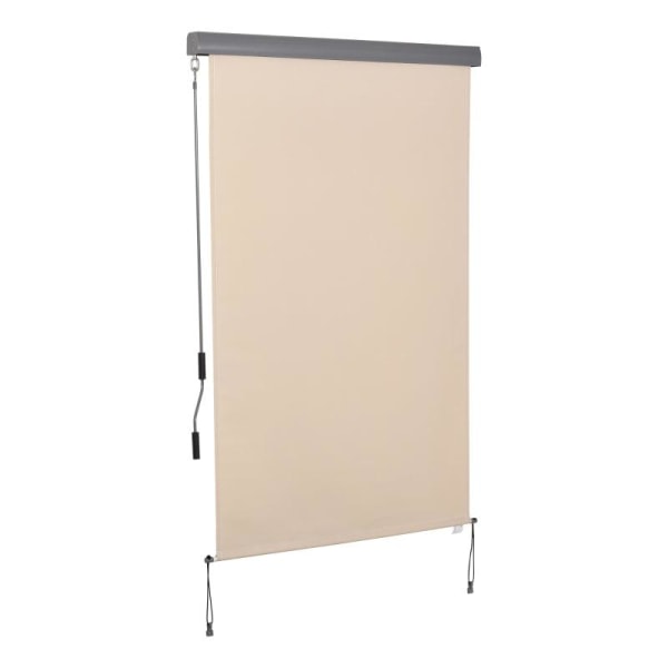 Rootz Vertical Awning - Balcony Awning - Side Roller Blind - Awning - Window Roller - Cream White - 120 x 200 cm