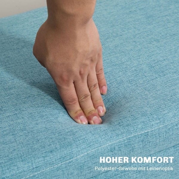 Rootz polstret bænk - Sengebænk - Opbevaringsbænk - Åndbart stof - Træben - 110 cm x 39 cm x 45 cm
