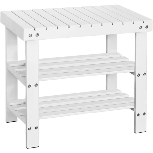 Rootz Bamboo 2 etagers skostativ - Skobænk - Badeværelseshylde - B50 x D29 x H46cm