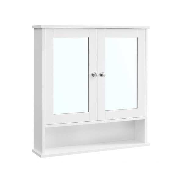 Rootz White Mirror Kaappi - Turhamaisuus Järjestäjä - Säilytysyksikkö - MDF-rakenne - Tilava Sisustus - Helppo koota - 15cm x 65cm x 75cm