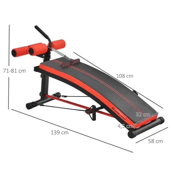 Rootz Sit-up Bench - Träningsbänk - Magtränare - Multifunktion -
