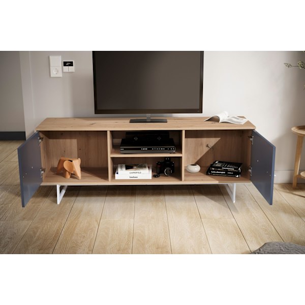 Rootz Lowboard 150 cm TV-skåp - Underhållningsenhet - Mediakonsol - Modern design - Rymlig förvaring - Hållbar konstruktion - 150 cm x 40 cm x 55 cm