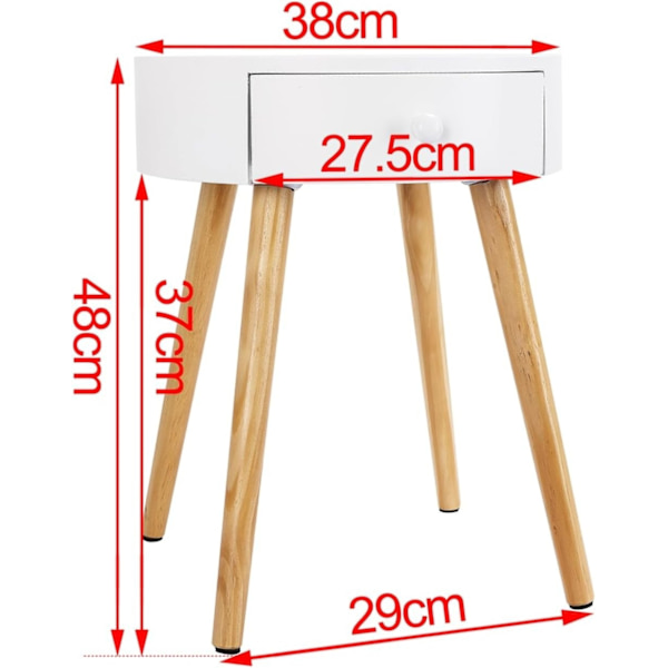Rootz multifunktionellt sängbord - Nattduksbord - Förvaringsenhet - Gott om förvaring, mångsidig design, högkvalitativ konstruktion - 38cm x 48cm