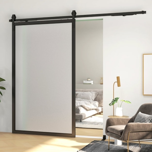 Rootz Hårdvara för skjutdörrar - Ladugårdsdörrsystem - Kolstål - Platssparande - Modern stil - 244 cm x 0,5 cm x 4 cm