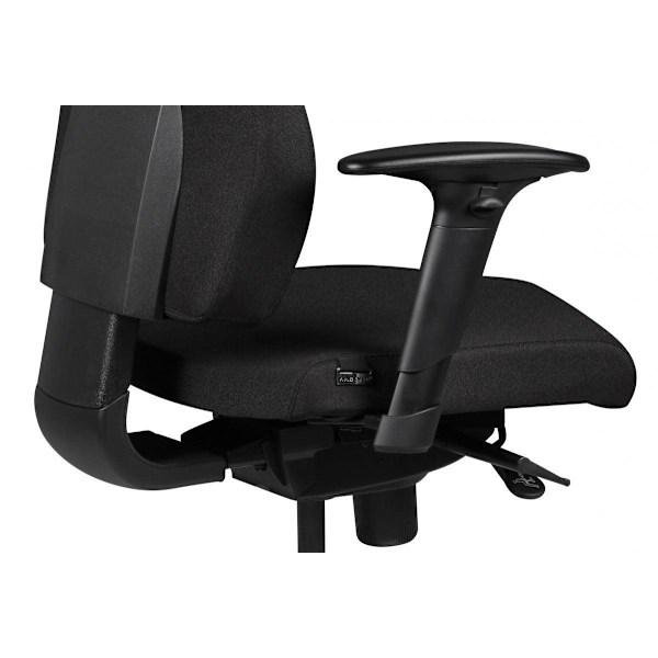 Rootz Chair Skrivebordsstol Stof Sort Executive Chair Modern - Drejestol med synkron mekanisme - Arbejdsstol med nakkestøtte 120kg - Kontorlænestol, h