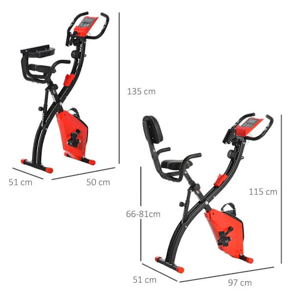 Rootz Motionscykel - X-Bike Cykeltræner - Cykeltræner - X-Bike - Home Trainer Cykel - Rød/Sort