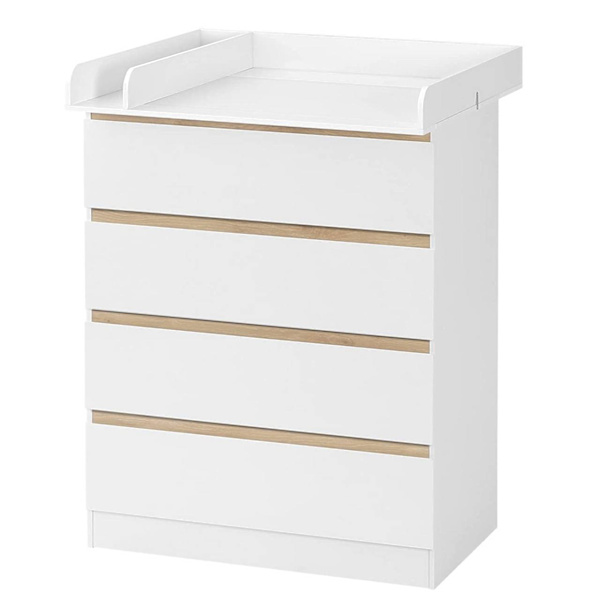 Rootz Puslebord med 4 skuffer - Babykommode - Børnehavemøbler - Spånplade og MDF - 80 cm x 109,2 cm x 75 cm