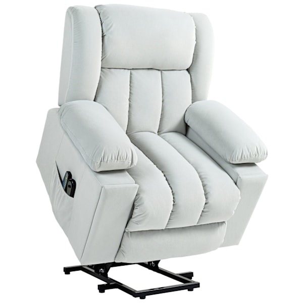 Rootz Electric Riser Stol - hvilestol - massagestol - fløjlsstof for optimal komfort - 101W x 93d x 104H cm