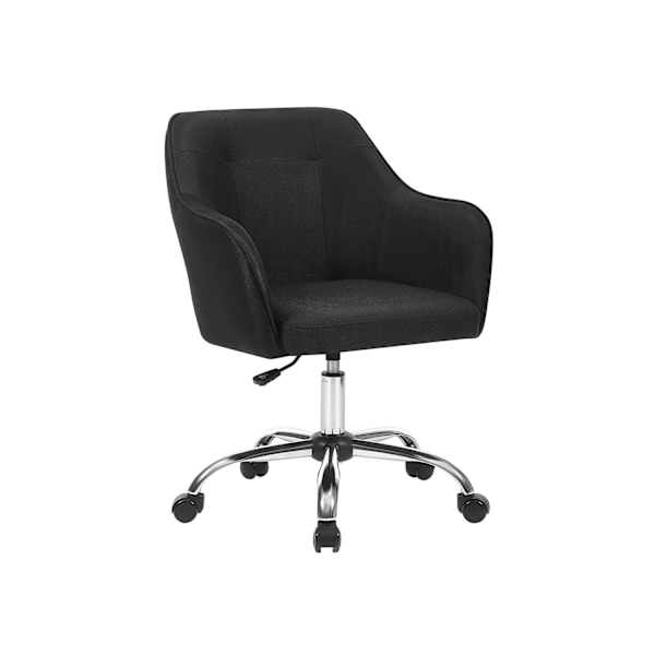 Rootz höjdjusterbar kontorsstol - Skrivbordsstol - Snurrstol - Svart linneimitation - Modern design - PU-hjul - Stålram - 65cm x 69cm x (83-93)cm