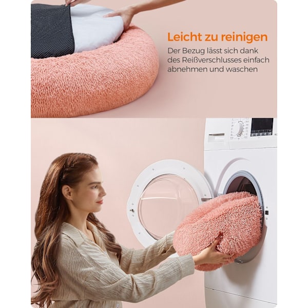 Rootz Plys Hundeseng - Dyreseng - Blød pude - Plysmateriale - PP Fyld - 120 cm x 20 cm - Pink - 3,2 kg