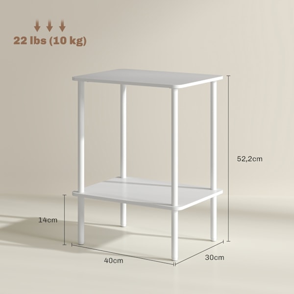 Rootz 2 -lags sidebord - Accent Bord - Sofabord - Ekstra opbevaring - 40 cm x 30 cm x 52,2 cm