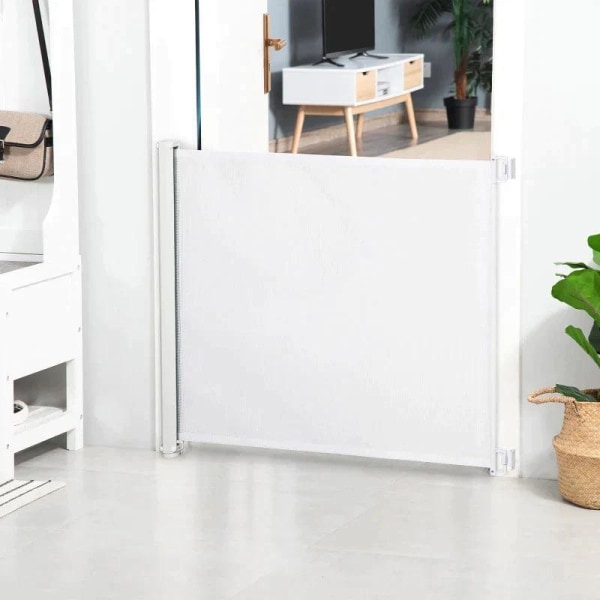 Rootz Dog Door Guard - Trappebeskyttelse - Sikkerhedsskillevæg - Vægskillevæg - Dørbeskyttelse - Udtrækkelig Trappebeskyttelse - Rullegardin - Rulbar