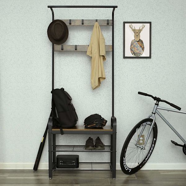 Rootz Vintage -vaatekaappi silitysraudoilla - Naulakko - Vaateteline - Vintage-huonekalut - Toimivuus - Kestävyys - Tyylikäs muotoilu - 72 cm x 183 cm