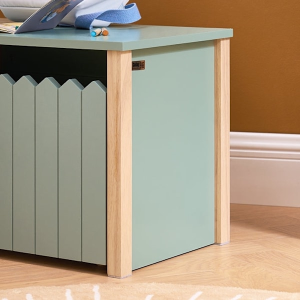 Rootz Kids Opbevaring Ottoman - Legetøjskiste - Organizer Box - Skjult opbevaring og hjul - MDF og gummitræ - 60x34x41cm