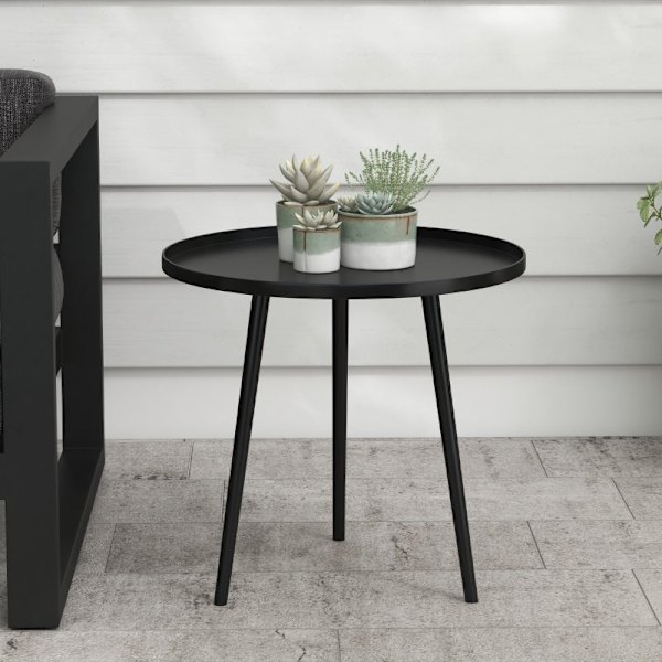 Rootz udendørs sidebord - Sofabord - Endebord - Alsidig brug - Moderne design - Beskyttelseskant - Ф40 x 50H cm - Stål