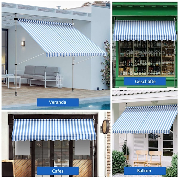 Rootz Window Awisning - Sol Protection Canopy - Balkony Shade - UV Resistant - 150x250cm