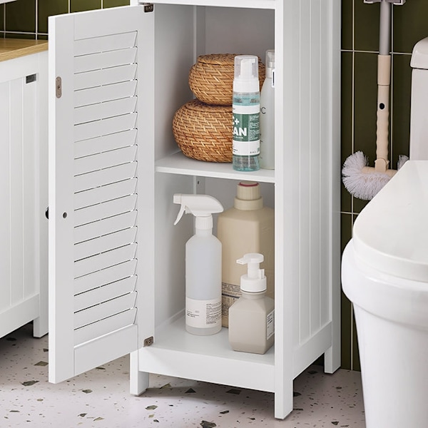 Rootz Tall Badrumskåp - högt förvaringsskåp - MDF -skåp - Luftpermeabel design - 32x170x30cm