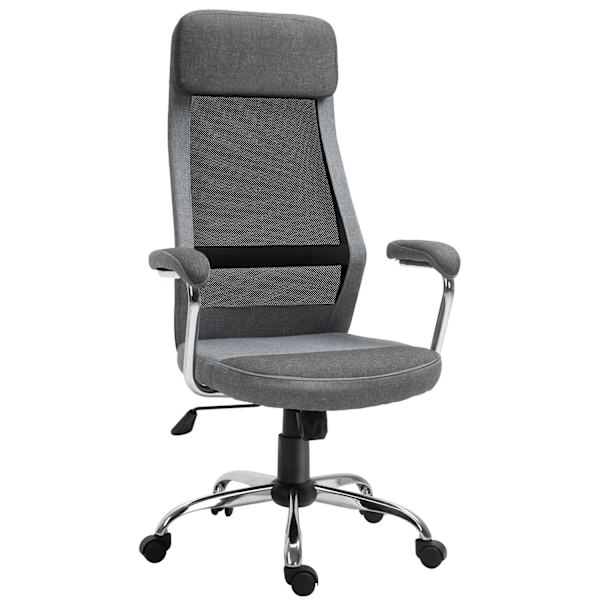 Rootz Kontorstol med Ergonomisk Design - Lysegrå, Sort - Skum, Nylon, Stål - cm x 25,59 cm x 46,85 cm