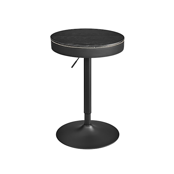 Rootz Barbord - Pubbord - Bistrobord - Stålstel - PU-lædertop - 58,7 cm x 58,7 cm x (83-105) cm - Ebony Black-Ink Black