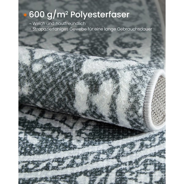 Rootz pyöreä matto - Boho matto - antrasiitinharmaa - polyesterihuopa TPR - 160 cm halkaisija - kevyt - 2,8 kg