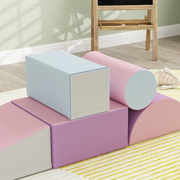 Rootz Soft Building Blocks Set - Skumleksakskuber - Pedagogisk lek - Öka motoriska färdigheter - Olika former - 40,6L x 40,6W x 20,3H cm