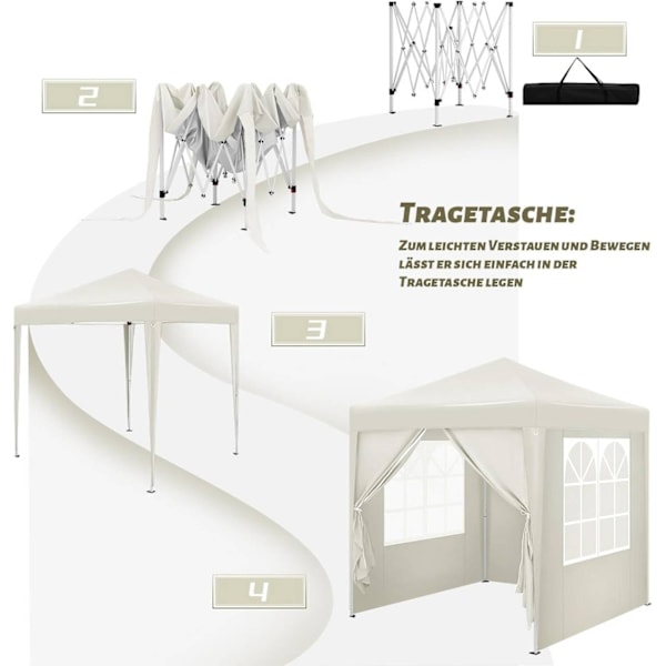 Rootz Outdoor Gazebo - Trädgårdstak - Solskydd - Rostskyddad - UV-skydd - 2m x 2m x 2,4m
