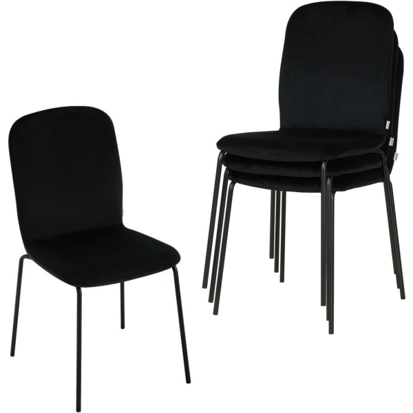 Rootz Velvet Dining Chair Set med 4 - Eleganta stolar - Bekväma