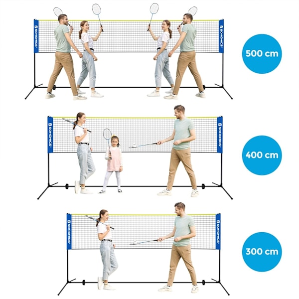 Rootz Badminton Bar Set - Utomhusspelset - Portabelt sportset - Stålstänger - PE Mesh - Oxford-tyg - Justerbar höjd - Lättvikt - Enkel montering - 400