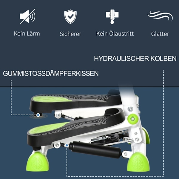 Rootz Stepper - Träningsmaskin för underkropp - Stegmaskin - Calories Burned Counter - Stålram - 55cm x 44cm x 108cm