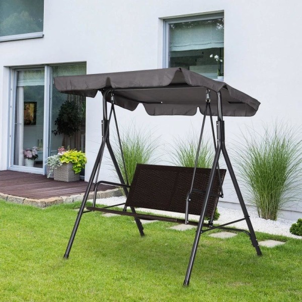 Rootz Gyngestol - Hængekøjegynge - Havegyngebænk - 2 pers. - Justerbar - Solsejl - 140 x 110 x 151 cm