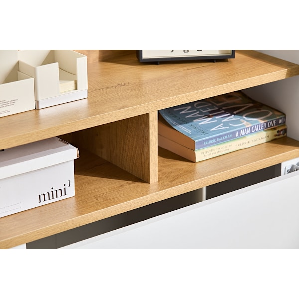 Rootz multifunktionel foldet skrivebord - konvertibel hylde - bærbar bord - rigelig opbevaring - 63x93x67 cm - pladsbesparende løsning
