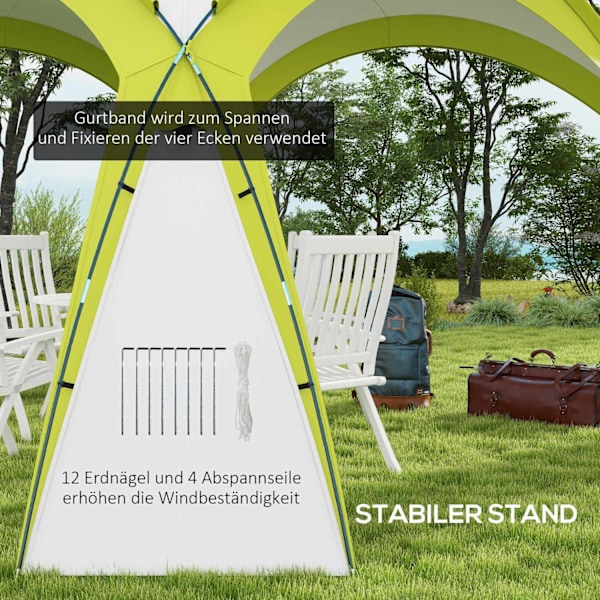 Rootz Event Shelter Pavilion - Garden Telt - Festival Canopy - Vandafvisende belægning - 350 cm x 350 cm x 222 cm