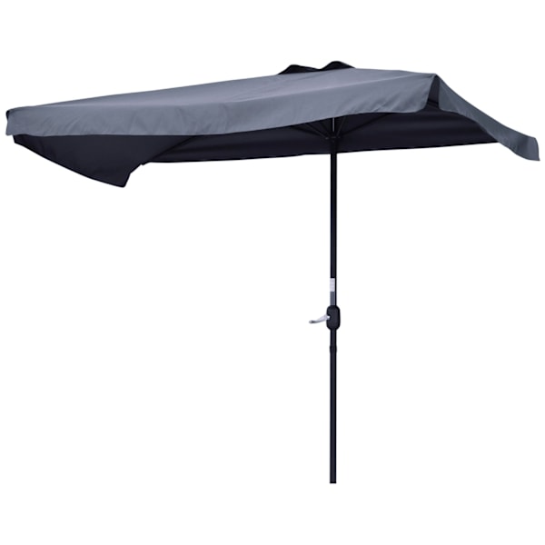 Rootz Half Parasol - Balkon Sunshield - UV Protection Paraply - Easy Crank - 2,3 m x 1,3 m x 2,49 m