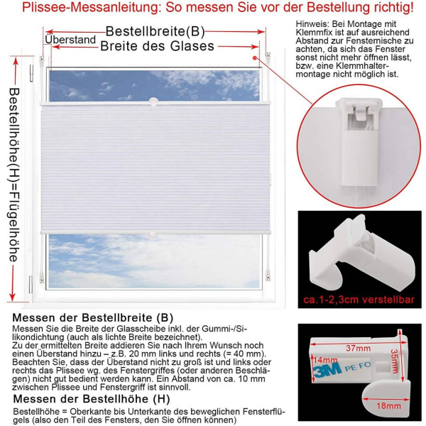 Rootz dubbla plisserade persienner av honeycomb - Sekretessrullgardiner - Isolerande fönsterbeklädnader - Ljusblockerande - Energisparande - Enkel ins