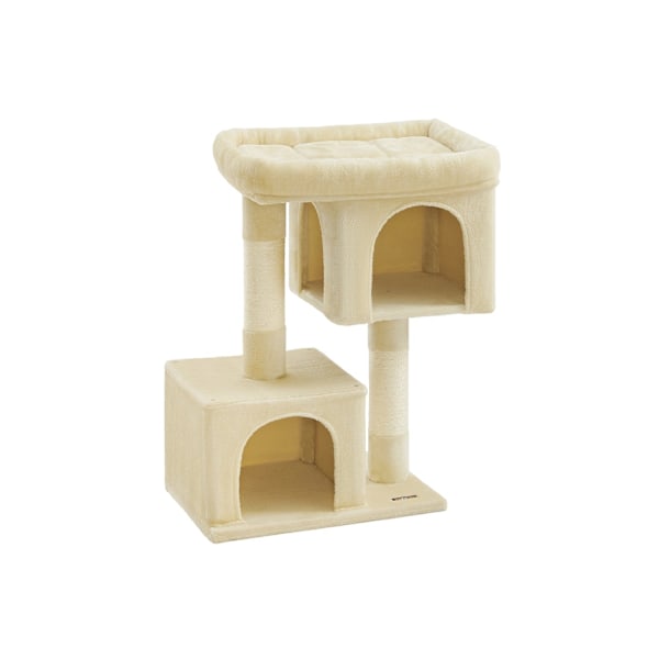 Rootz Cat -raapimistolppa - Beige - Lastulevy Pehmo - Sisalköysi - Suuri 68 cm x 48 cm x 101 cm - Tukeva - 14,3 kg - 3 lelua - Kaatumisenesto - Helppo
