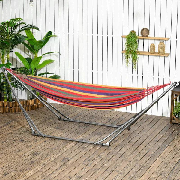 Rootz hängmatta stativ - 2-i-1 hängmatta stativ - väderbeständig - torkställning - svart - 290 cm x 92 cm x 88 cm