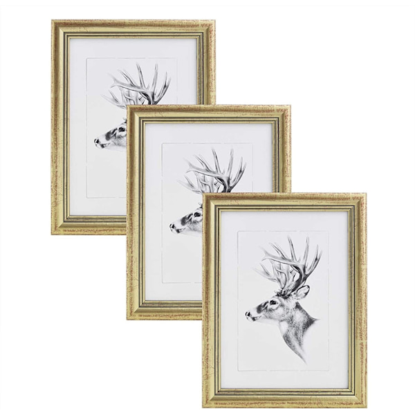 Rootz 3 Pack -kuvakehykset - Puiset valokuvakehykset - Massiivipuinen ulkokehys - Lasipaneeli - Lahja - 10 kokoa - 7 väriä - 2 cm Leveys