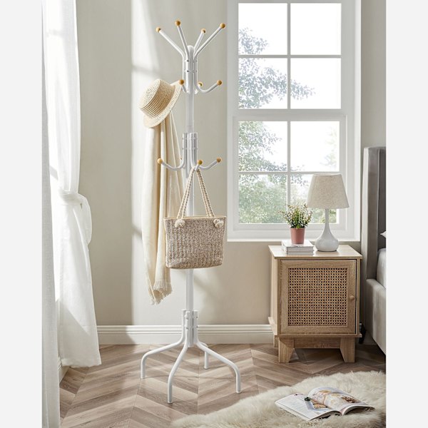 Rootz White Steel Knagerækker - Beklædningsstativ - Tøjorganisering - Maks. belastning 5 kg - 55 cm x 180 cm x 55 cm