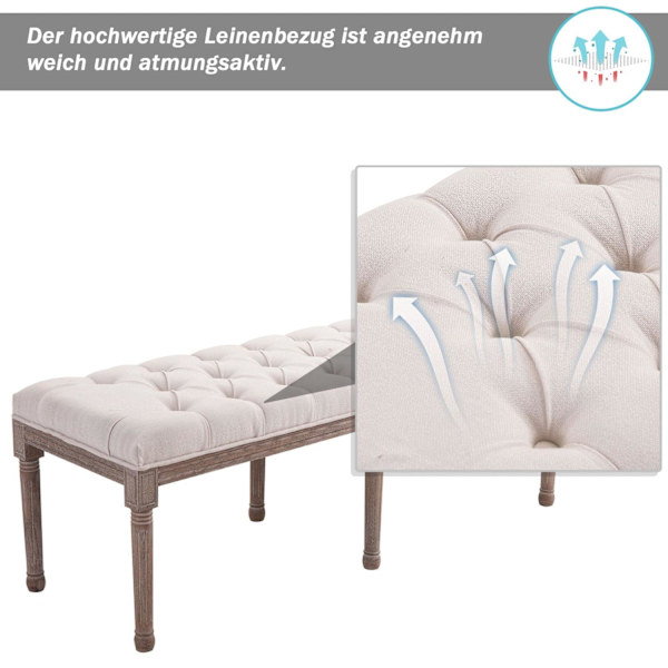 Rootz polstret sofa - beige, naturlig - skum, hør, træ - 55,91 cm x 18,5 cm x 20,08 cm