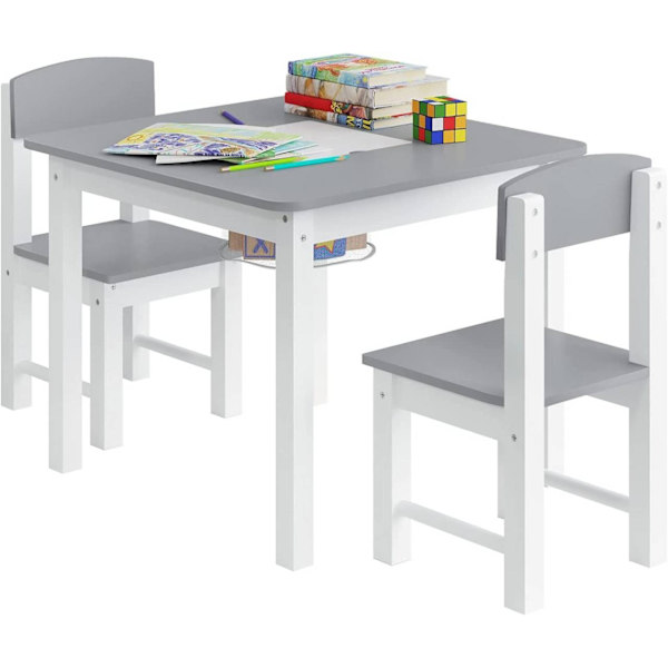 Rootz børnelegebordssæt med 2 stole - Aktivitetsbord - Børnemøbelsæt - Indbygget opbevaring, holdbar konstruktion, sikkert design - 60 cm x 48 cm x 60