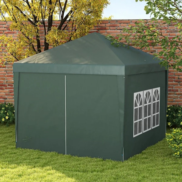 Rootz Camping huvimaja - Hääjuhlat - Katosteltta - Pop Up -huvimaja - Kantolaukku - Ikkunat - Teräskehys - Vihreä - 2,95 x 2,95 m x 2,58 m