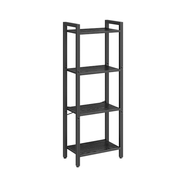 Rootz 4-tiers bogreol - Åben reol - Bogreol i træ - Opbevaringsorganisering - 120 cm x 30 cm x 90 cm